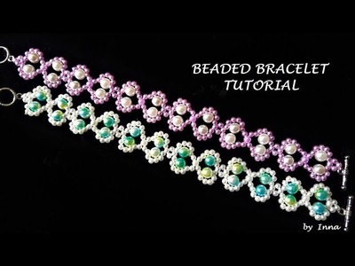 Beaded bracelet tutorial. Easy pattern