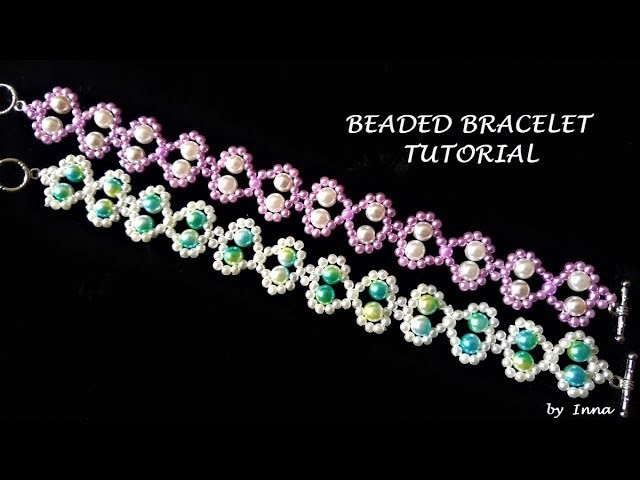 Beaded bracelet tutorial. Easy pattern