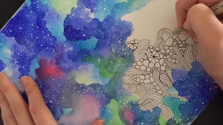 Create a Zentangle Galaxy on Canvas