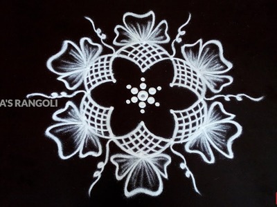 Daily Rangoli Design - 23 || 5 to 3 Interlaced Dots Rangoli Design || Easy Kolam Designs