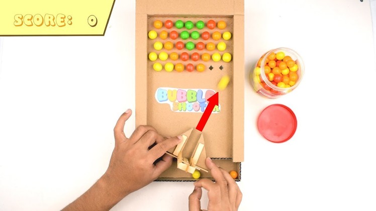 DIY Gumball Bubble Shooter Game from Cardboard