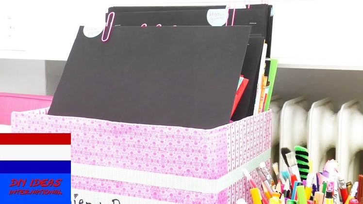 DIY organisatiesysteem | papier & karton sorteren | kamer opruimen & back to school-idee