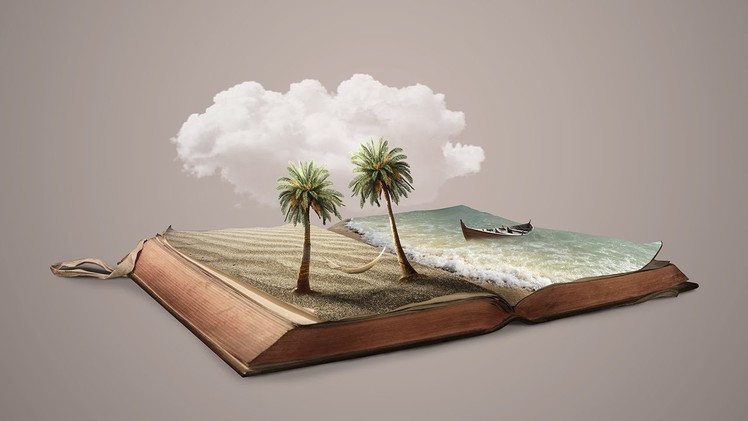 Fantasy 3D Beach Book - Photoshop Manipulation Tutorial