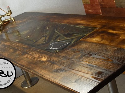 HABU \\ Building A Rustic Dining Table With Epoxy Tool Inlay
