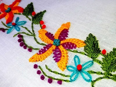 Hand embroidery:border embroidery for kurtis.kameez.blouse  by nakshi katha.