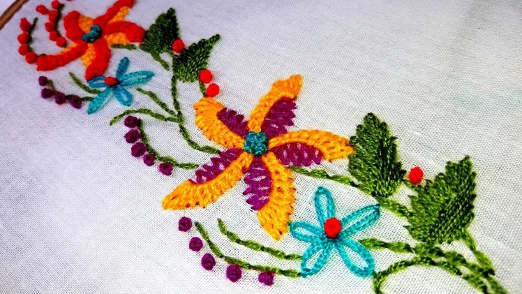 Hand embroidery:border embroidery for kurtis.kameez.blouse  by nakshi katha.