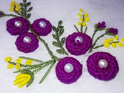 Hand Embroidery: Mediterranean knot stitch by nakshi katha .
