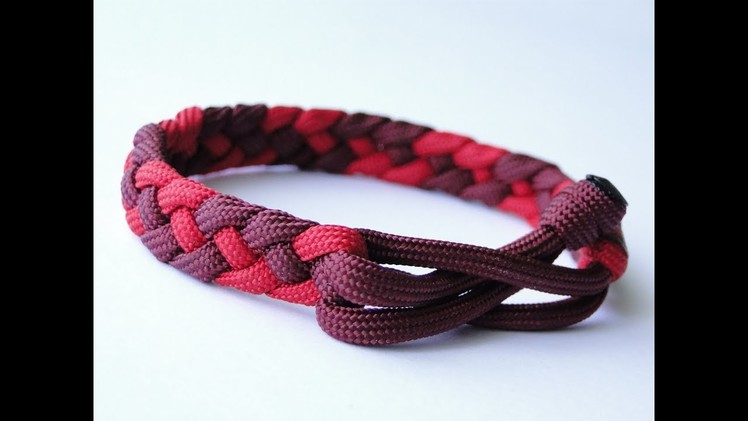 How to Make a French Sinnet.Mad Max Style Closure- 4 Strand Flat Braid Paracord Survival Bracelet