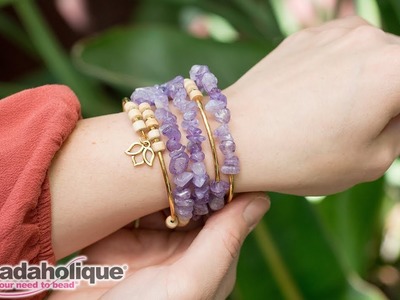 How to Make the Boho Gemstone Memory Wire Bracelet Kits by Beadaholique