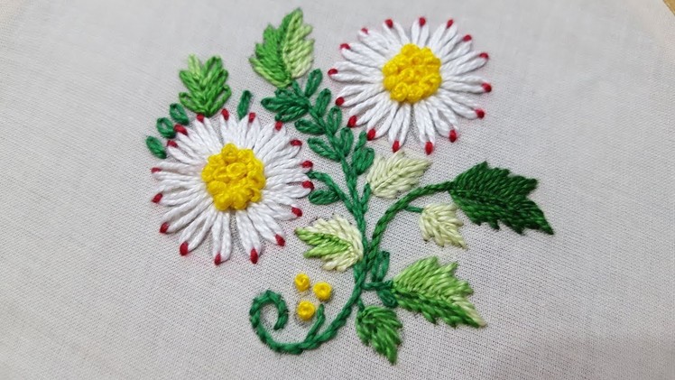Lazy Daisy Stitch:Hand embroidery:for beginners
