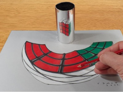 Rubik's Cube Anamorphosis - 3D Trick Art on Paper