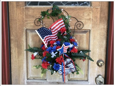 Tricia's Creations: Trellis Wall or Door Hanging Decor 4th of July: Dollar Tree Items