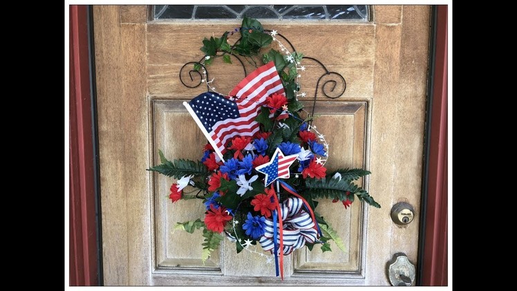 Tricia's Creations: Trellis Wall or Door Hanging Decor 4th of July: Dollar Tree Items