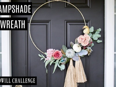 $5 Goodwill Challenge: DIY Fall Wreath from Old Lampshade
