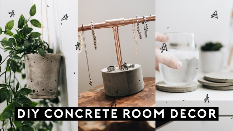 DIY CONCRETE ROOM DECOR for $1 (Tumblr Inspired + SUPER EASY). Lone Fox