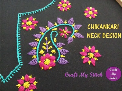 Hand Embroidery - Chikankari Neck design