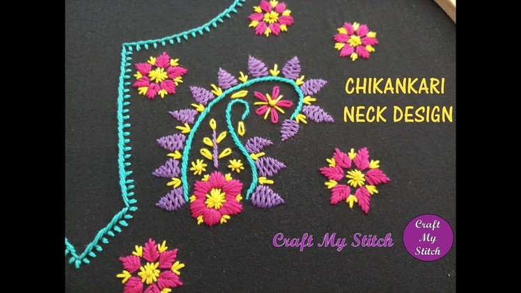 Hand Embroidery - Chikankari Neck design