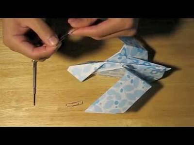 How to fold an origami dove like bird and turn it into a hanging decoration