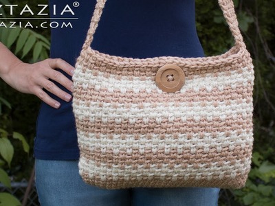Learn How to Crochet Sweet Simple Handbag - Purse Bolsa Bag DIY Tutorial from Naztazia