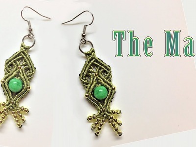 Macrame tutorial: The Maze earring in macrame jewelry set - Elegant and beautiful macrame pattern