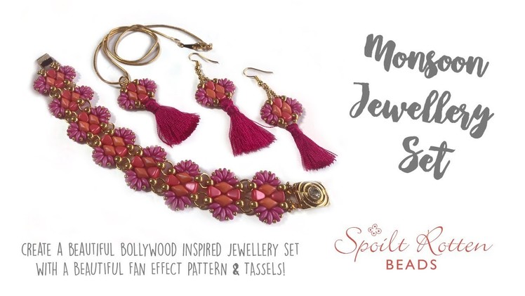 Monsoon jewellery set - SuperDuos, GemDuos and Nibbit Beads