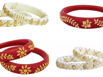 Red & White Gold Shakha Pola Bengali Bangles Collection