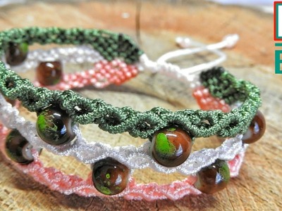 Triple Macrame Bracelet with Beads Tutorial