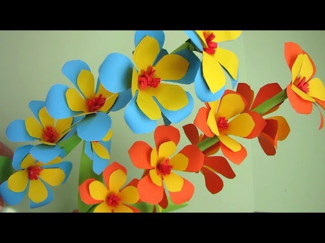 VERY EASY!! Paper Flower Stick. DIY. Paper Craft. How to Make Beautiful Paper Flower Stick
