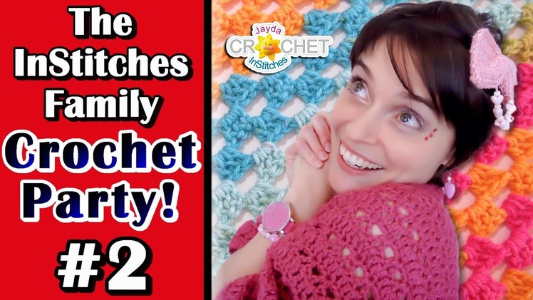 Working On The Granny Shell Blanket - The InStitches Family Crochet Party - Ep. 2