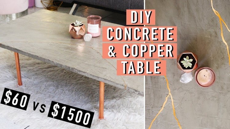 *AFFORDABLE* DIY Concrete and Copper Kintsugi Table! | DIY | Nava Rose