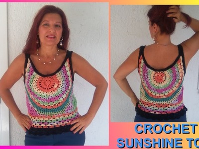 CROCHET CIRCLE TOP SUNSHINE ANY SIZE TUTORIAL easy and quick to do