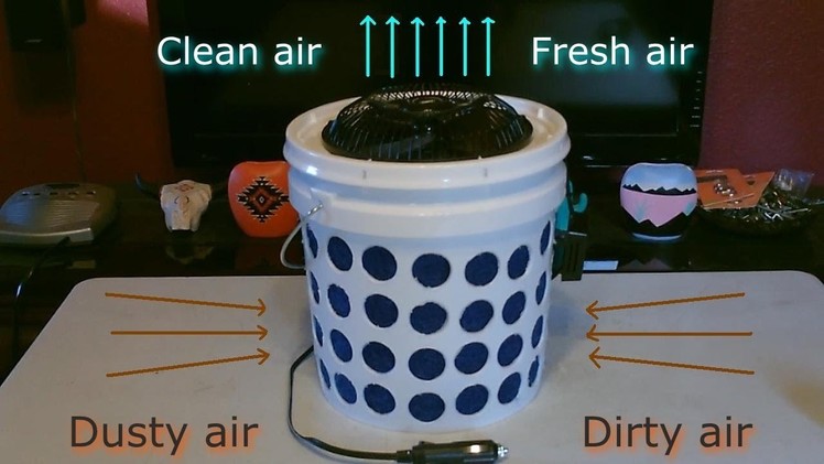 DIY Air Purifier! - The "2 Gallon Bucket" Air Filter! - ez DIY (100% solar powered!)