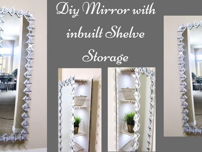 Diy Decorative Wall Mirror with Inbuilt Storage! Quick and Easy Home improvement Ideas!