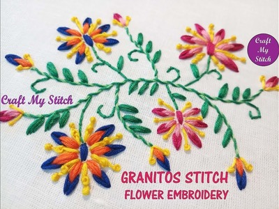 Granitos stitch - Flower embroidery