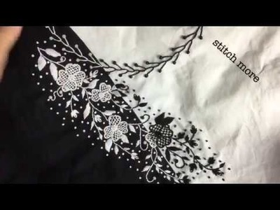 Hand embroidery easy stitch Neckline net embroidery stitch