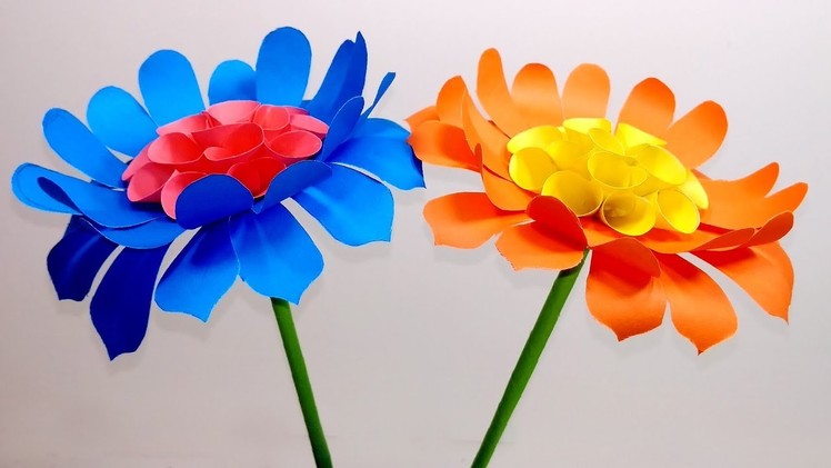How to make Beautiful & Easy Stick Paper Flower|DIY Stick Flower with Paper-Jarine's Crafty Creation