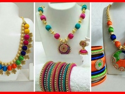 How to make latest Silk thread necklace designs with Earrings | Jewellery - fashion Wing