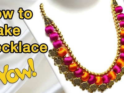 How to make necklace at home | Silk thread jewelry making | DIY | chokers | Bridal Jewelry