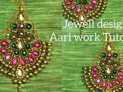 Making Beautiful design by aari work embroidery