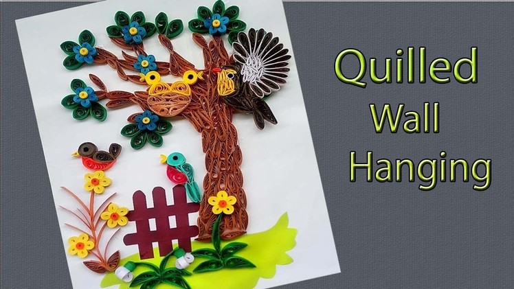 Quilled handcraft wall decor | Wall hanging tree of birds family | Paper Quilling Art