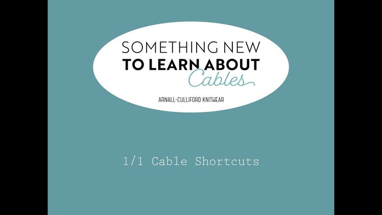 Something New to Learn About Cables: Two-Stitch Cable Shortcut