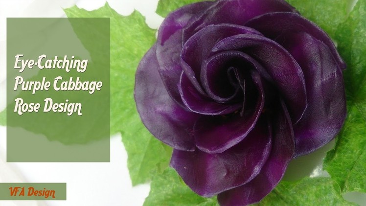 Art in Purple Cabbage Rose Garnish - Vegetable Flower Decoration