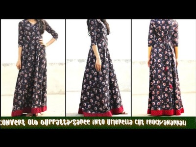 Convert Old Duppatta.Saree Into Full Circle Umbrella Cut Maxi Dress.Gown