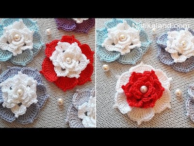 Crochet flower  ROSE  tutorial VERY EASY