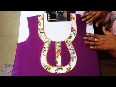 DIY Designer Neckline with Dori Piping. piping neck design tutorial for suit, Kameez, Kurti