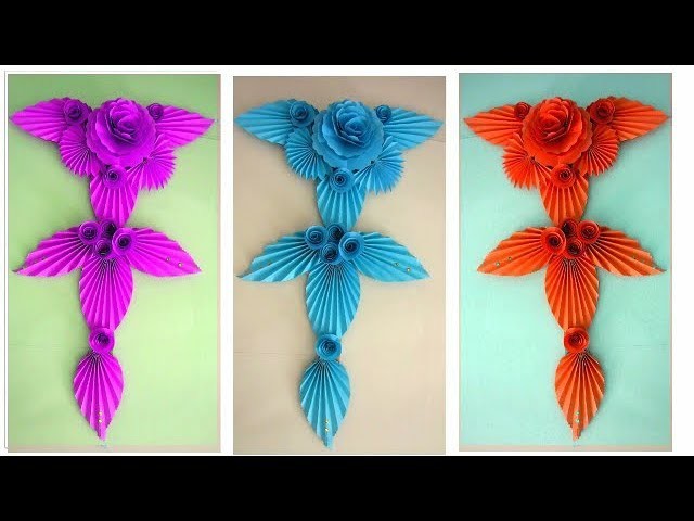 DIY Paper Flower Wall Hanging Decoration Idea. How to Make Most Beautiful Paper Flower Hanging 26