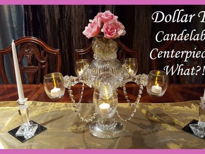 Gorgeous Dollar Tree Candelabra Centerpiece DIY