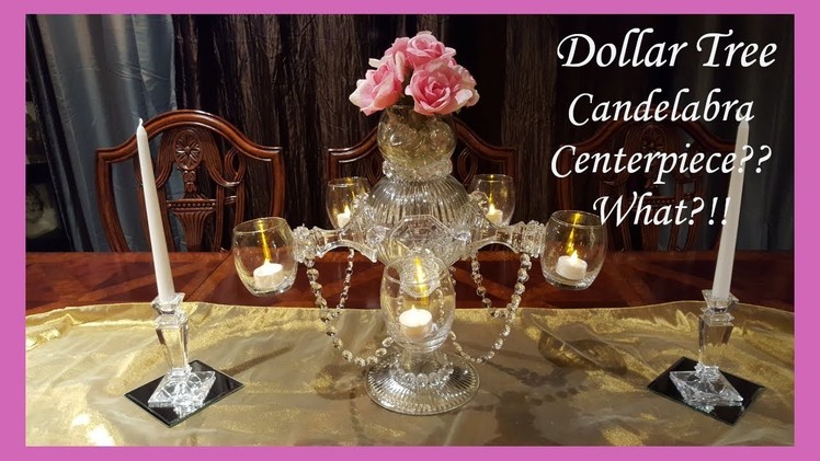 Gorgeous Dollar Tree Candelabra Centerpiece DIY