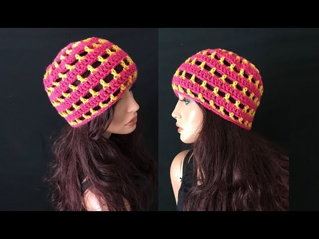 How to Crochet Super Easy Beanie Hat Pattern #736│by ThePatternFamily
