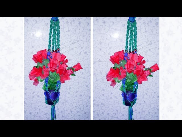 How to make flower hanging Macrame at home video